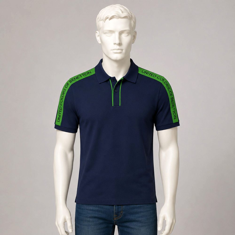 United Colors of Benetton Men’s Pintuck Style Polo T-Shirt