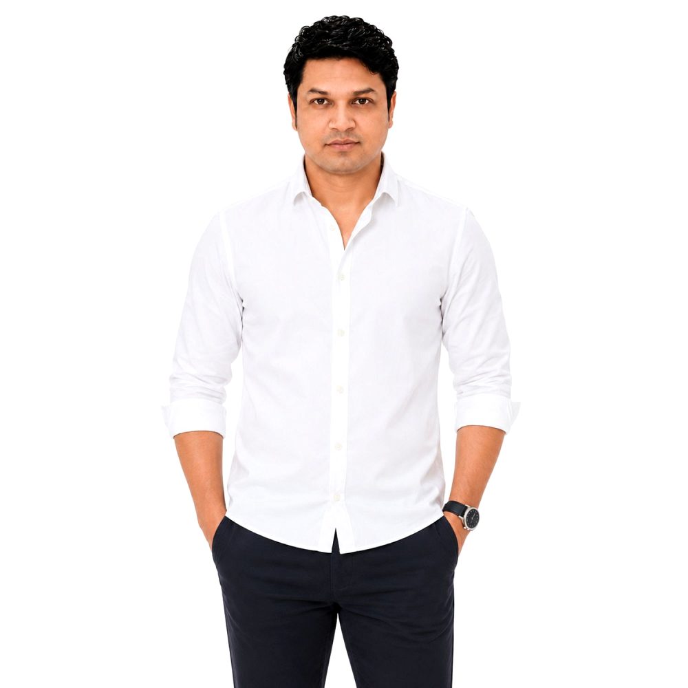 Jack & Jones Men’s Slim Fit Cotton Shirt – White