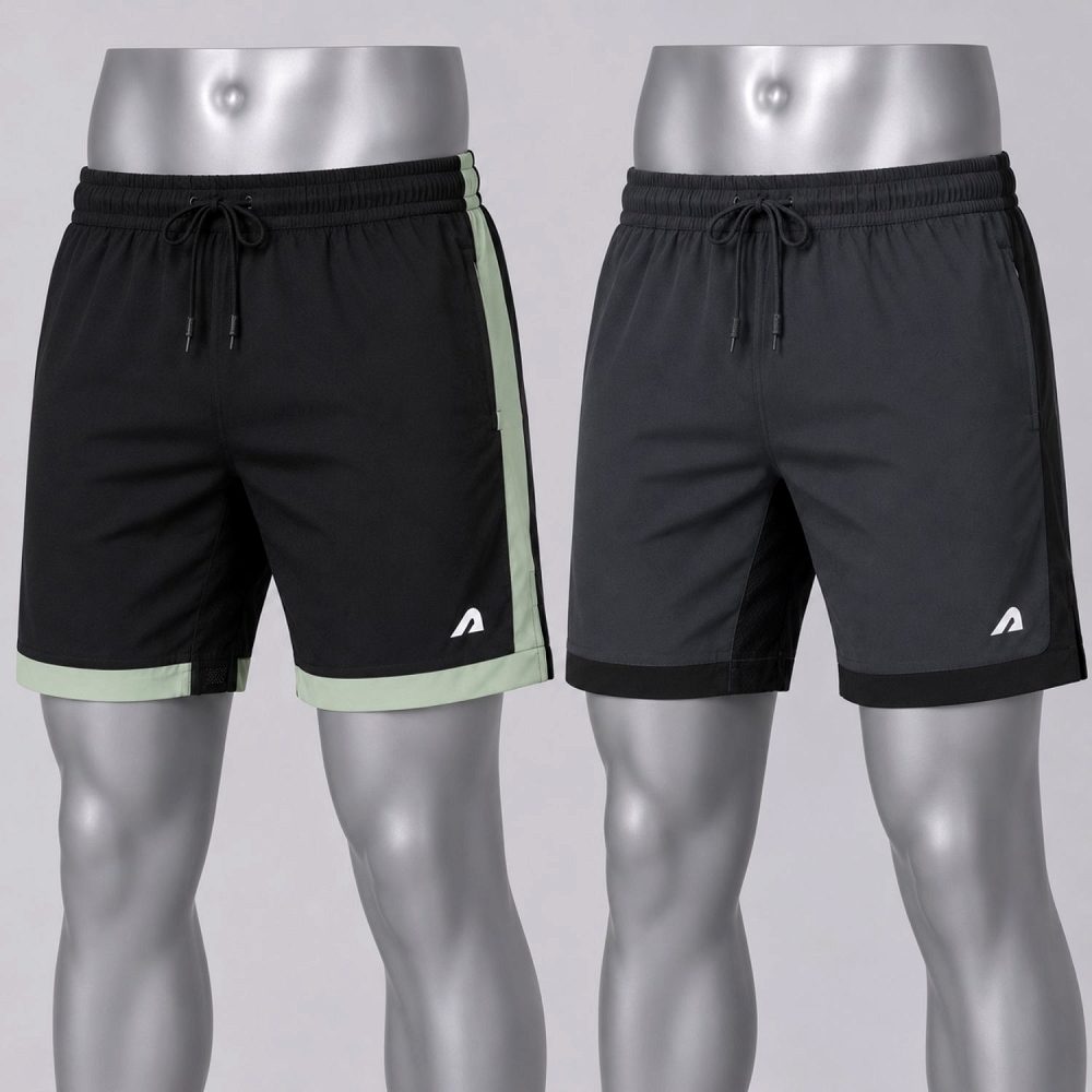 Boldfit Men’s Training Gym Shorts Combo Pack of 2 – Black & Grey