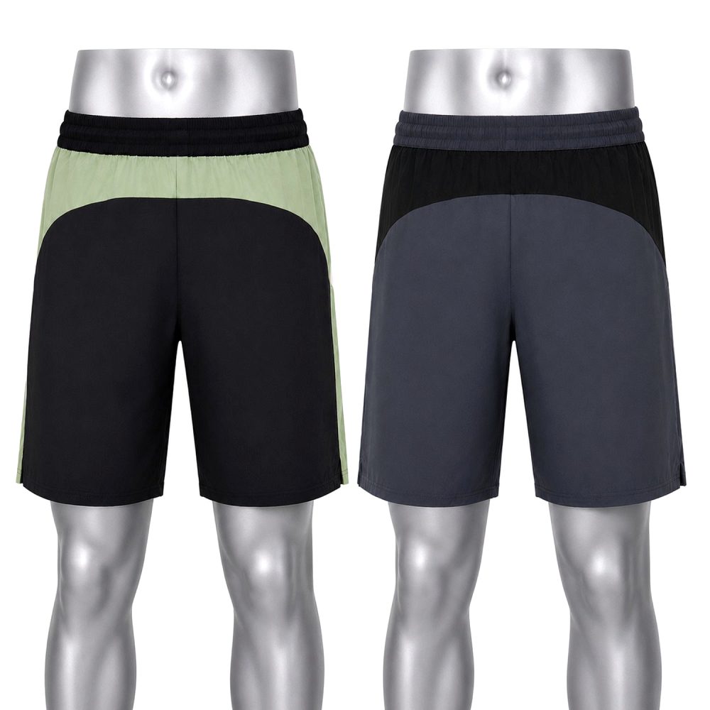 Boldfit Men’s Training Gym Shorts Combo Pack of 2 – Black & Grey