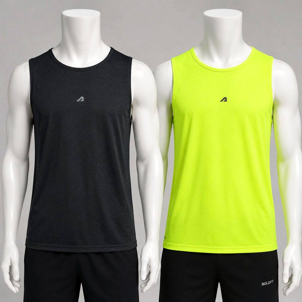 Boldfit Men’s Regular Fit Gym Vest Combo Pack of 2 – Sleeveless Sports Sando