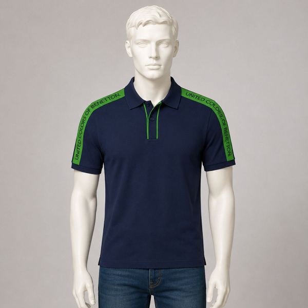 United Colors of Benetton Men’s Pintuck Style Polo T-Shirt