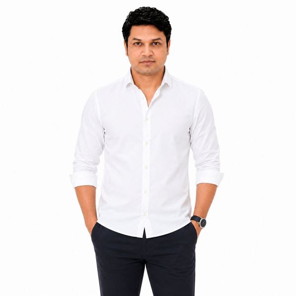 Jack & Jones Men’s Slim Fit Cotton Shirt – White
