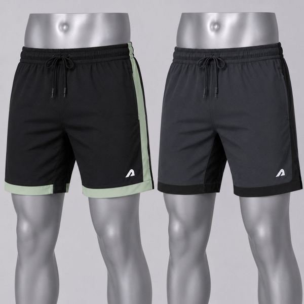 Boldfit Men’s Training Gym Shorts Combo Pack of 2 – Black & Grey