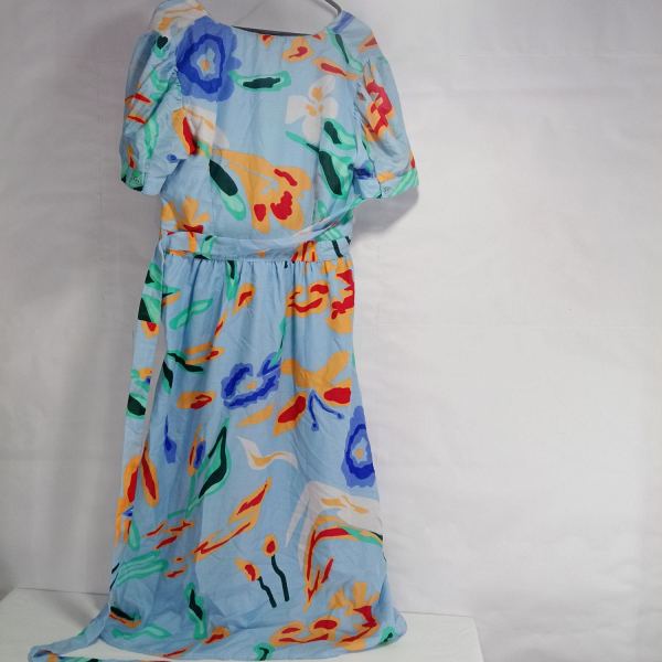 VERO MODA Women’s Regular Fit Powder Blue Printed Dress